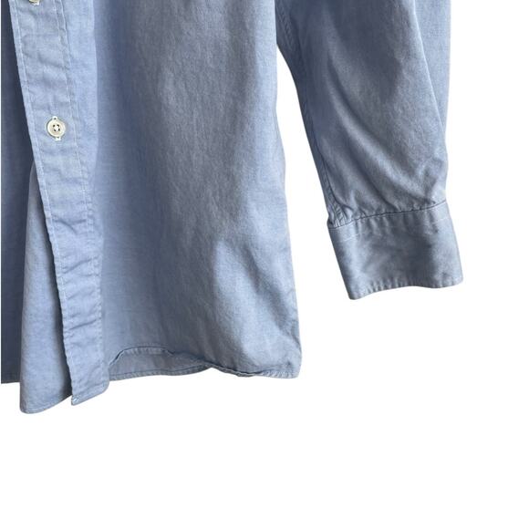 Cricketeer Mens Shirt Blue 15 32 Twill Cotton Button Up Preppy Office Travel - Picture 5 of 10